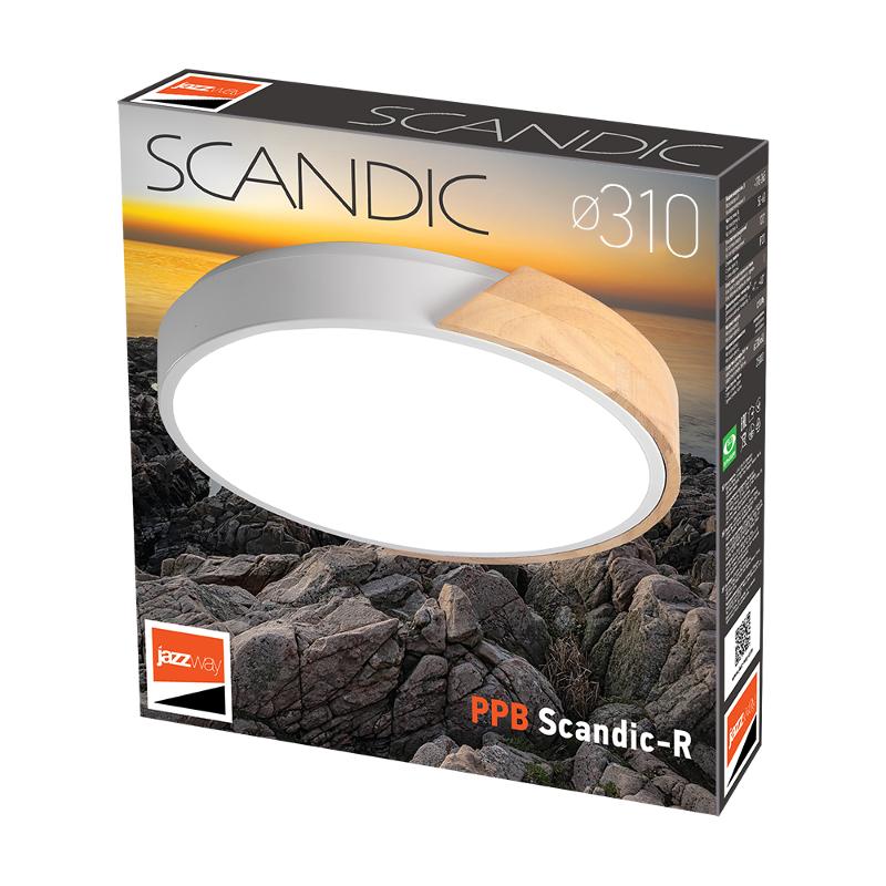 Светильник светодиодный бытовой PPB Sсandic-R 24w 4000K GR/W с деревянной планкой IP20 D330*50 | .5037052 | JAZZWAY — миниатюра 5