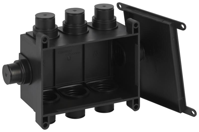 Коробка распаячная ЭРА KRM-118-76-60 черная 118х76х60мм для монолитного строительства 8 входов IP44 | Б0071927 | ЭРА — ЭРА (Энергия света)