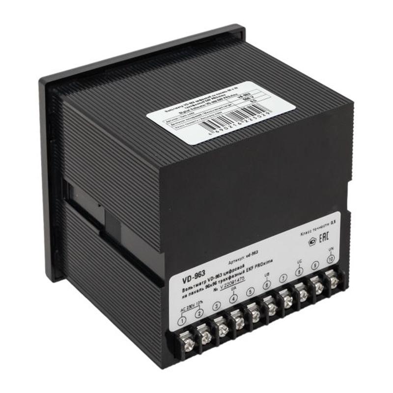 Вольтметр VM-D963 цифровой на панель 96х96 трехфазный EKF PROxima | vd-963 | EKF — миниатюра 9