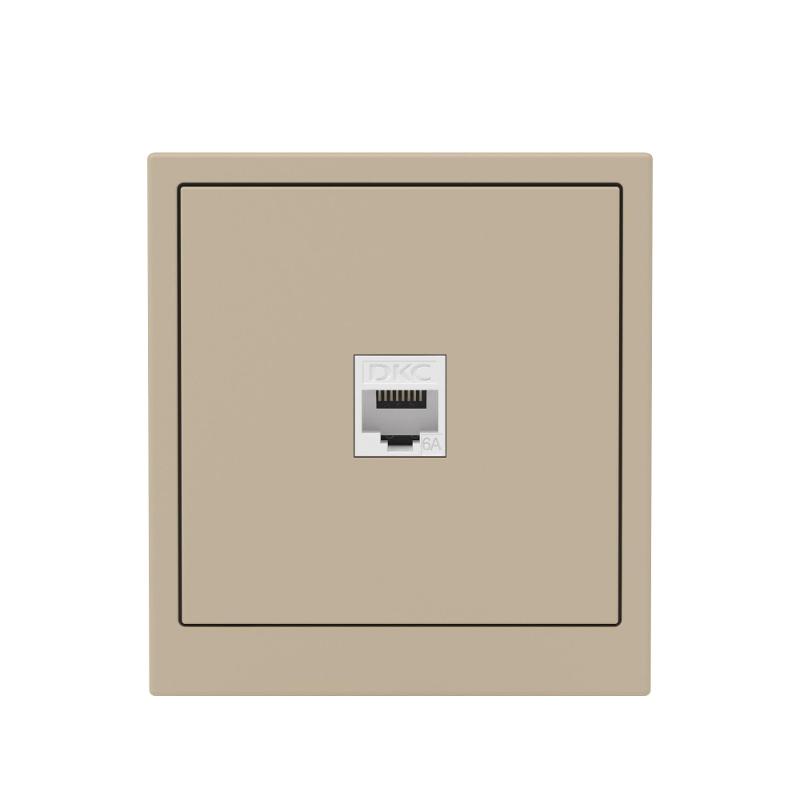 Компьютерная розетка RJ-45 без шторки, кат.6А одинарная,KANT, ванильный марципан | 7015673 | DKC — миниатюра 6