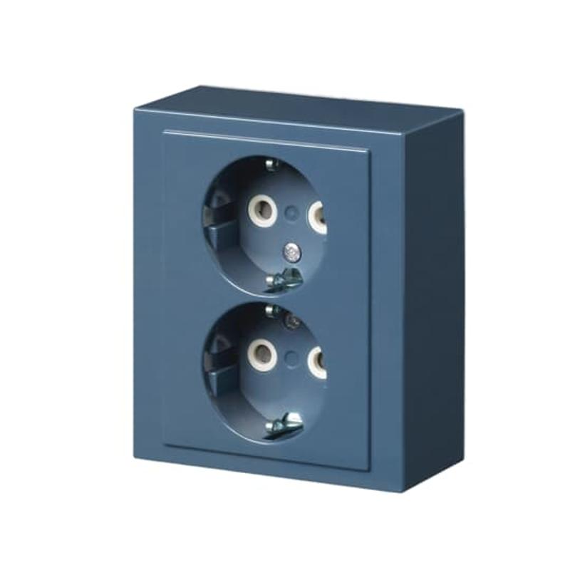Розетка Double Shuko 16А 230В накладная Impressivo, синяя R5007 | 402EA-06  | 2TKA00002969 | ABB — ABB