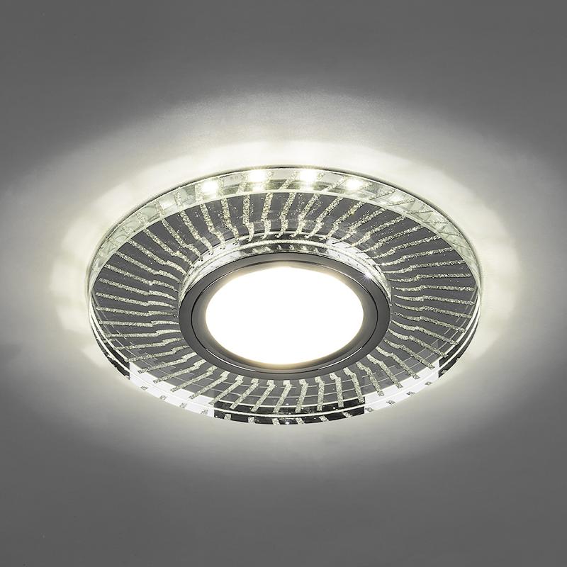 Светильник точечный встраиваемый под лампу, с LED подсветкой CD979 15LED*2835SMD 4000K, MR16 50W G5.3, прозрачный, хром | 32995 | FERON — миниатюра 2
