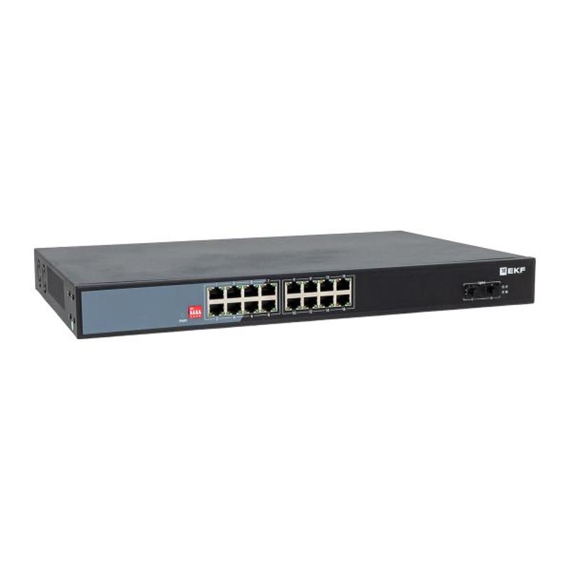 Промышленный неуправляемый коммутатор U-2GX/SFP-16GTP-R, 2 порта 1000Base-X SFP, 16 портов 10/100/1000Base-T(X) RJ45 c PoE, монтаж в 19" стойку TSX |T — миниатюра 1