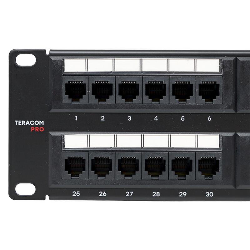 Патч-панель TERACOM PRO 19'' Cat.6 2U неэкранированная UTP 48 портов RJ-45 Dual IDC | TRP-PPNL-6UTP-2U48 | EKF — миниатюра 4