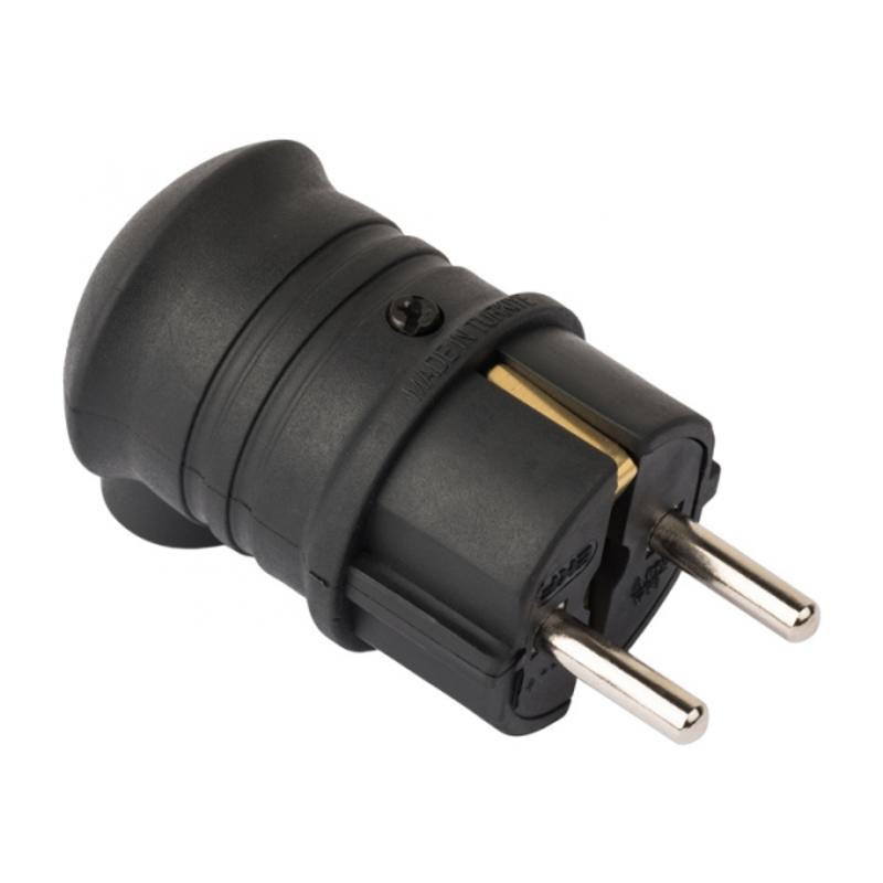 Вилка угловая каучуковая 230В 2P+PE 16A IP44 EKF PRO |  RPS-017-16-230-44-r |  EKF — EKF