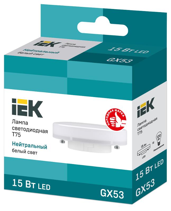 Лампа светодиодная LED 15Вт GX53 230В 4000К ECO Т75 таблетка | LLE-T80-15-230-40-GX53 | IEK — миниатюра 3