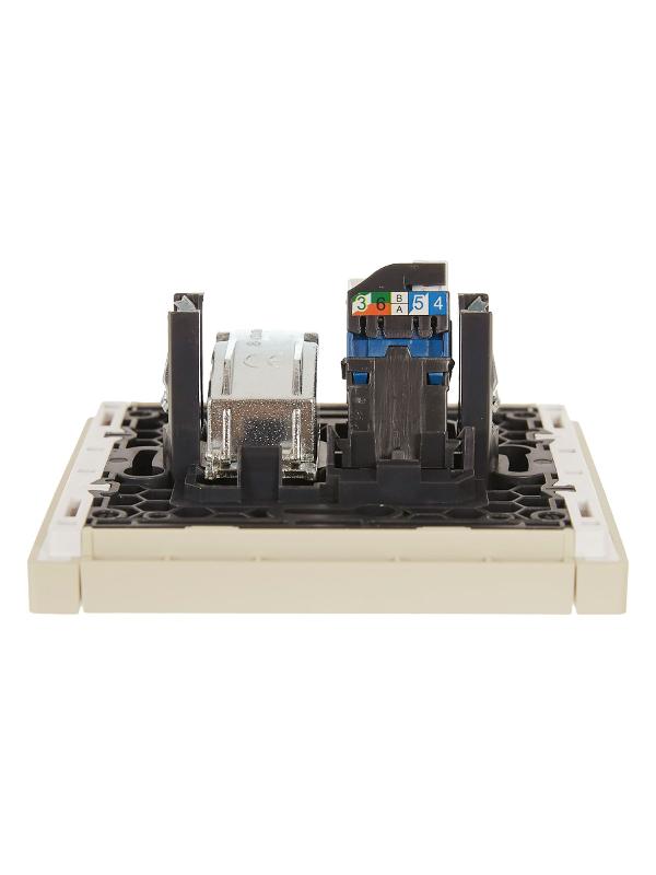 FORTE&PIANO Розетка двойная TV+RJ45 кат.6 FP437 ваниль | FP-AK20-2-K10 | IEK — миниатюра 5