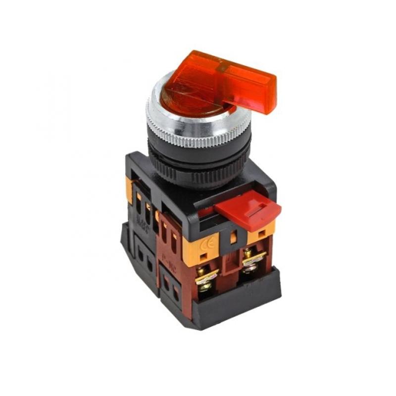 Переключатель ANLC-22 3P красный с подсветкой 220В NO+NC EKF PROxima | psw-anlc-3p-r-220 | EKF — EKF