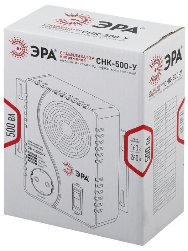 СНК-500-У  ЭРА Стабилизатор напр. компакт, универс., 160-260В/220В, 500ВА | Б0031063 | ЭРА — миниатюра 2