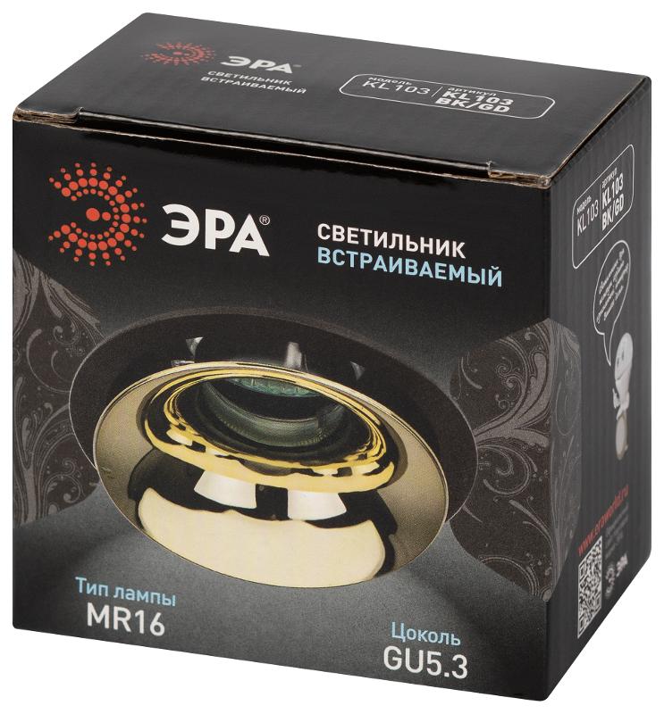 Cветильник встраиваемый декоративный KL103 BK/GD MR16 GU5.3 черный золото | Б0056357 | ЭРА — миниатюра 3