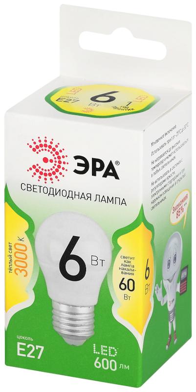 Лампа светодиодная  GREEN LINE LED P45-6W-830-E27 GL E27 6 Вт шар теплый свет | Б0067053 | ЭРА — миниатюра 5