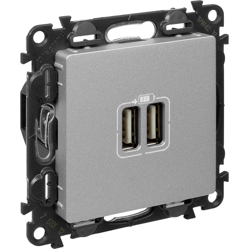 Valena LIFE DIY Алюминий Розетка 2-ая USB 240В/5В 1500мА — миниатюра 4