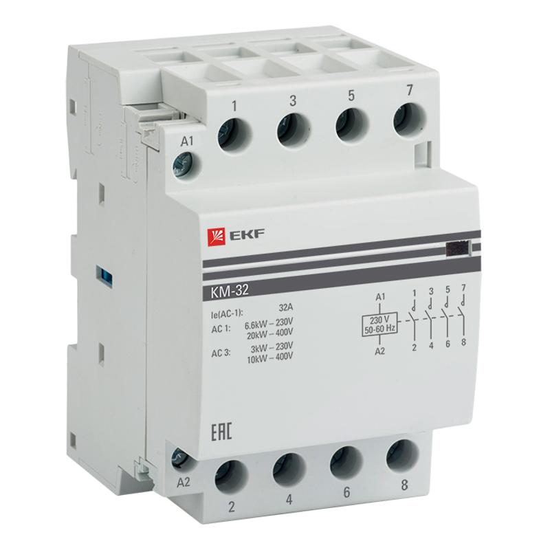 Контактор модульный КМ 25А 4NО (3 мод.) 24В АС PROxima | km-3-25-40-24v | EKF — миниатюра 2