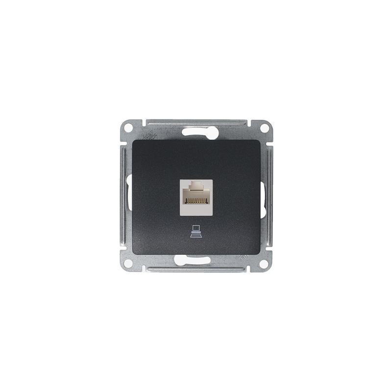 Glossa Антрацит Розетка компьютерная RJ45 кат.5E | GSL000781K | SE — миниатюра 4