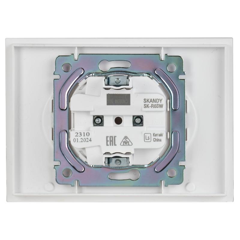 SKANDY Розетка 2-местная без з/к/ш стекло 10А SK-R03W арк. бел. | SK-R20-10-K01 | IEK — миниатюра 5