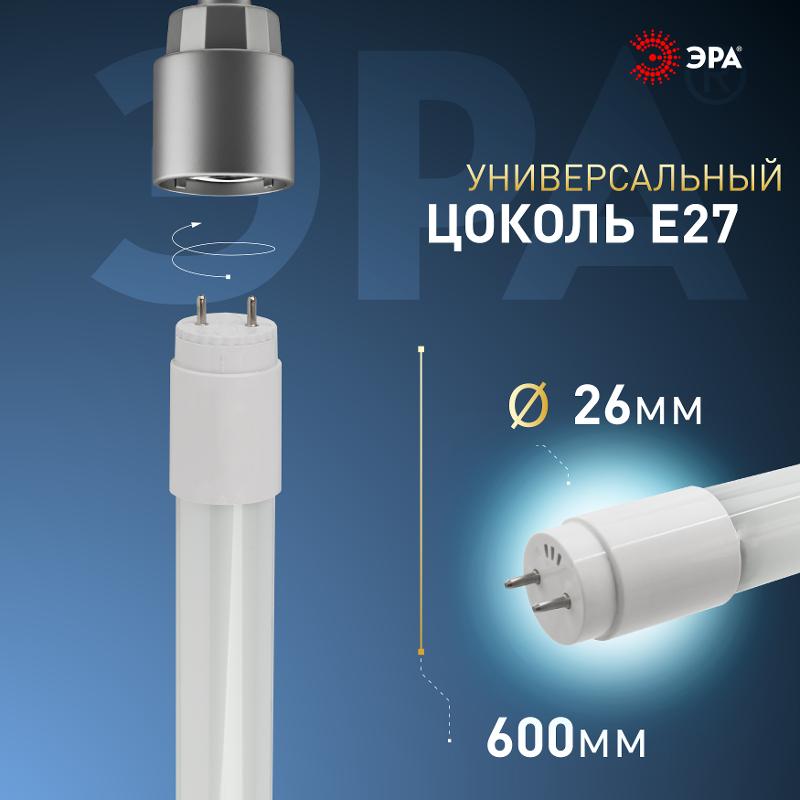 Лампа светодиодная STD LED T8-10W-865-G13-600mm G13 поворотный 10Вт трубка стекло 910Лм  | Б0033000 | ЭРА — миниатюра 2
