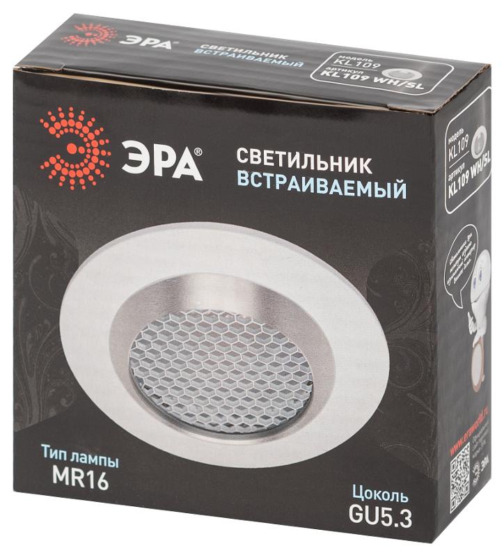 Встраиваемый светильник алюминиевый  KL109 WH/SL MR16 GU5.3 белый/серебро матовый  | Б0061829 | ЭРА — миниатюра 3