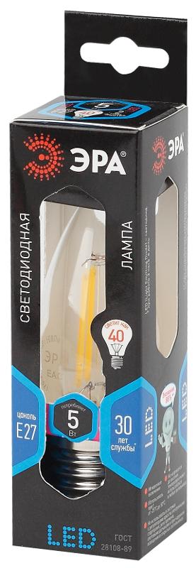 Лампа светодиодная F-LED B35-5W-840-E27 Лампы СВЕТОДИОДНЫЕ F-LED ЭРА (филамент, свеча, 5Вт, нейтр, E27) | Б0027934 | ЭРА — миниатюра 2