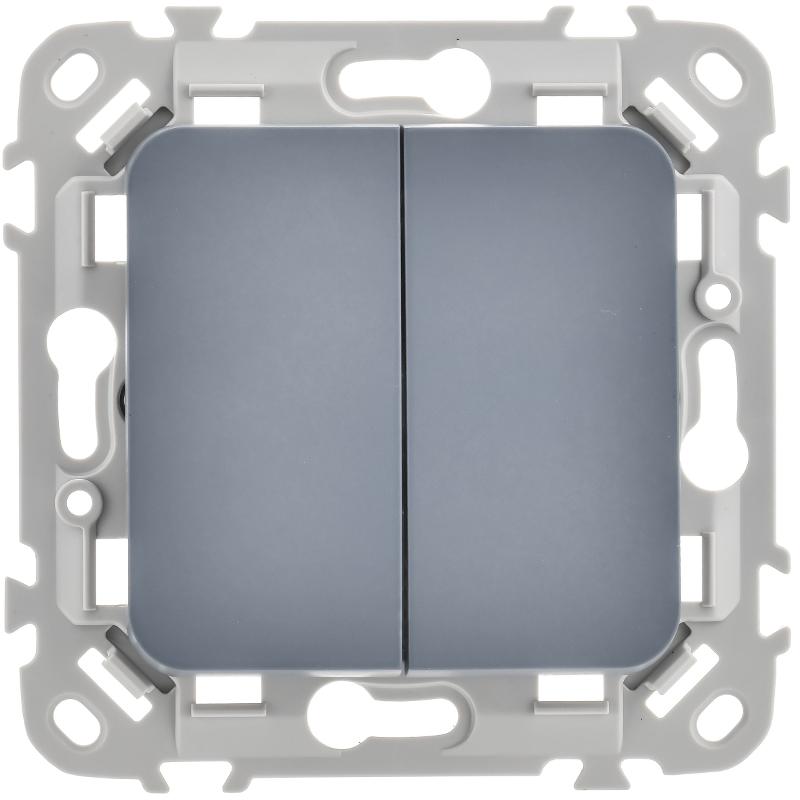 FLITE Выключатель 2-клавишный 10А ВС12-1-0-ФлМ маренго | FI-V20-0-10-1-K35 | IEK — миниатюра 2