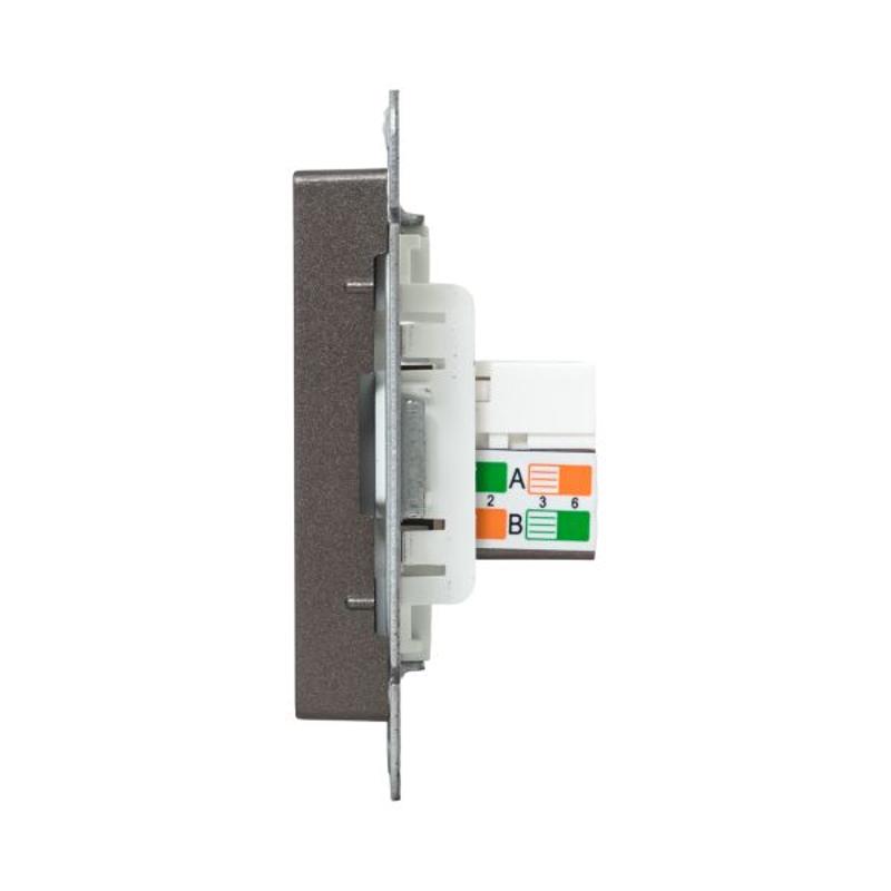 Механизм розетки RJ45 - 2шт, (cat5), мокко Эпика  |UP1-SOM-2RJ45-5| EKF — миниатюра 5