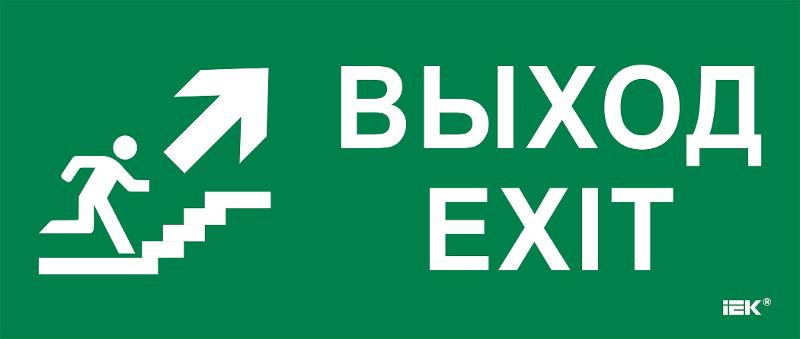Этикетка самокл. 330х140мм "Выход/лест. вверх/фигура" | LPC10-1-33-14-VLVVF | IEK — фото 1 | Sento