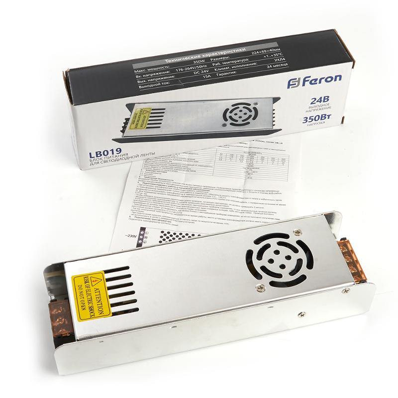 Трансформатор электронный для светодиодной ленты 350W 24V (драйвер), LB019 | 48048 | Feron — миниатюра 5