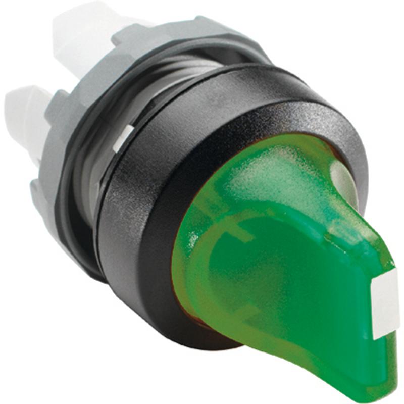 Переключатель M3SS1-11G (короткая ручка) зеленый 3-х позиционный с подсветкой только корпус) с фиксацией | 1SFA611210R1102 | ABB — ABB