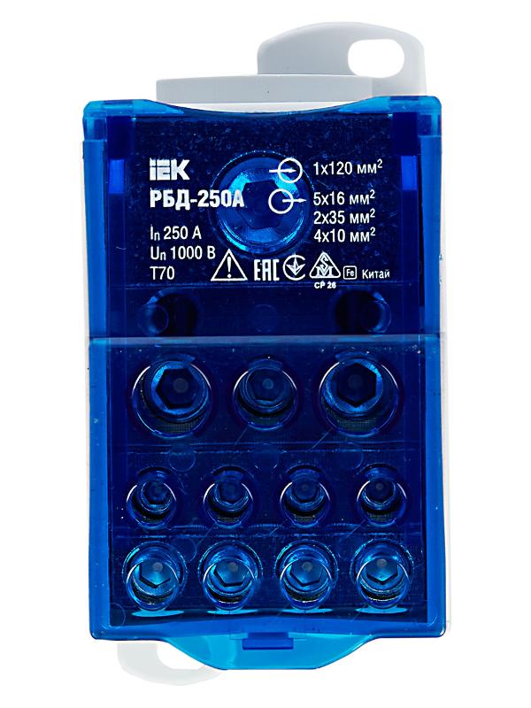 Блок распределительный на DIN-рейку РБД-250А | RBD-250 | IEK — миниатюра 3
