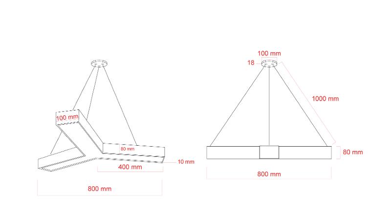 Светильник светодиодный Geometria Igrek SPO-142-W-40K-044 44Вт 4000K 3000Лм IP40 800*800*80 белый подвесной ЛТ | Б0058886 | ЭРА — миниатюра 3