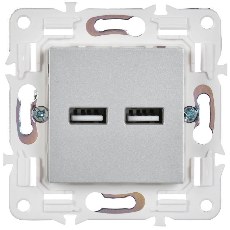 SKANDY Розетка USB A+A 3,1А SK-R15S серебряный  | SK-U21-D31-K23 | IEK — миниатюра 2