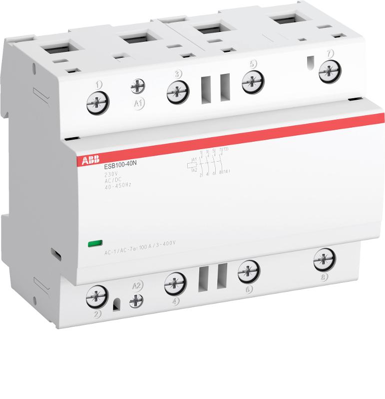Контактор ESB100-40N-06 модульный (100А АС-1, 4НО), катушка 230В AC/DC | 1SAE661111R0640 | ABB — ABB