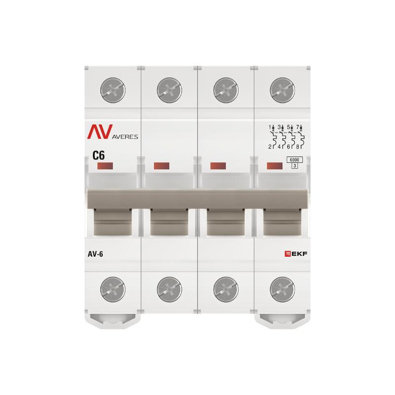 Выключатель автоматический четырехполюсный AV-6 6А C 6кА AVERES | mcb6-4-06C-av | EKF — миниатюра 5