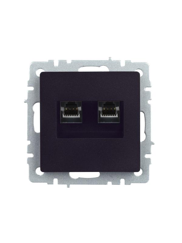 BRITE Розетка двойная RJ11+RJ45 кат.5E РК/Т12-БрЧ черный | BR-KT20-O-1-K02 | IEK — миниатюра 17