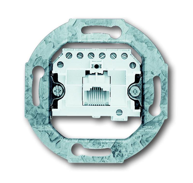 Механизм 1-постовой телефонной розетки 8 полюсов RJ 11/12; RJ 45; ISDN, категория 3 | 2CKA000230A0378 | ABB — ABB