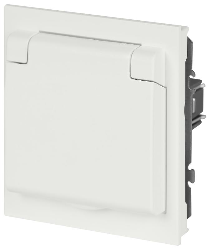 Розетка Arktik 16-2103-08 с заземлением 2P+E Schuko со шторками с крышкой 16А-250В белый матовый | Б0070441 | ЭРА — миниатюра 4