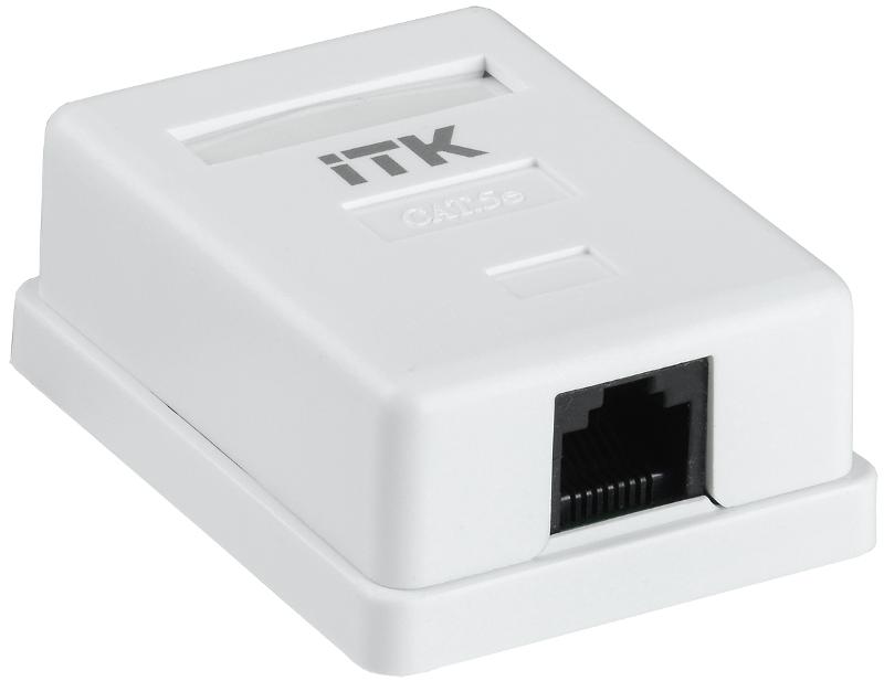 Розетка настенная инф. RJ-45 кат. 5е 1-порт | CS2-1C5EU-12 | ITK — ITK