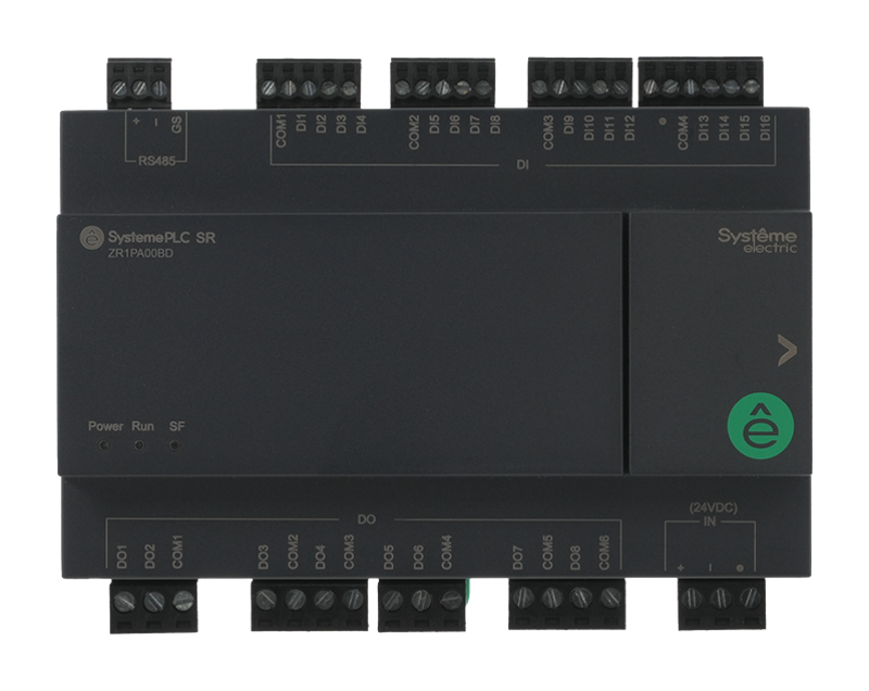 Интеллектуальное реле SR1; 24 VDC; 24 IO: 16 DI, 8 DO (реле), 1xRS485 | ZR1PA00BD | SE — Systeme Electric