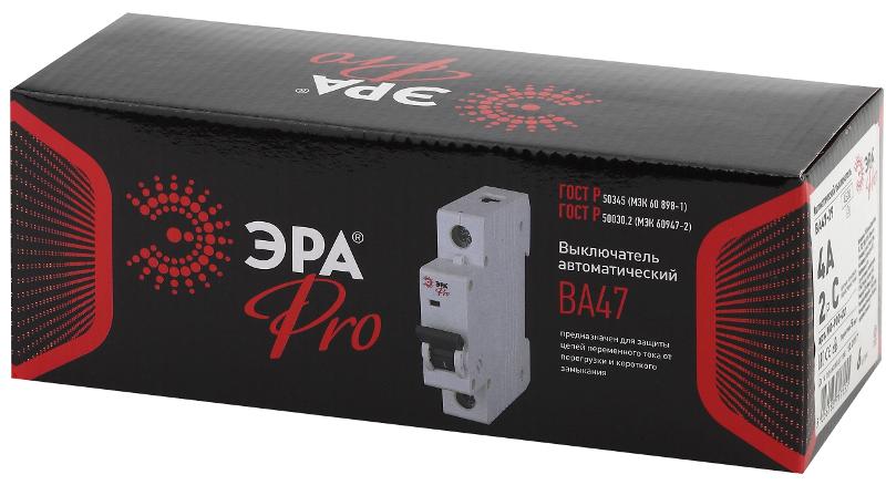 Выключатель автоматический двухполюсный Pro NO-900-22 ВА47-29 2P 4А кривая C | Б0031754 | ЭРА — миниатюра 2