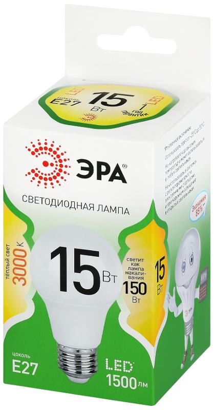 Лампа светодиодная  GREEN LINE LED A60-15W-830-E27 GL E27 15 Вт груша теплый свет | Б0067112 | ЭРА — миниатюра 5