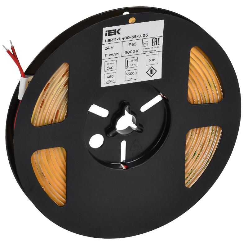 Лента LED 5м COB-480LED 11Вт/м IP65 8мм 24В 3000К  | LSR11-1-480-65-3-05 | ИЭК — миниатюра 3