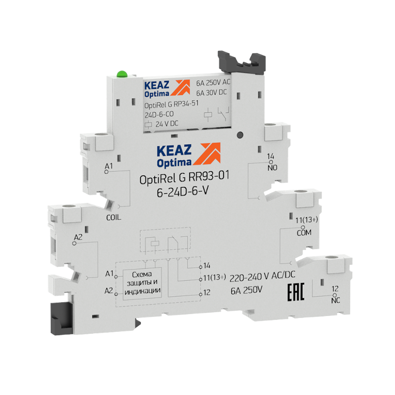 Релейный модуль OptiRel G RM38-51-220-240U-6-V-CO| 282945 | КЭАЗ — КЭАЗ (Курский электроаппаратный завод)