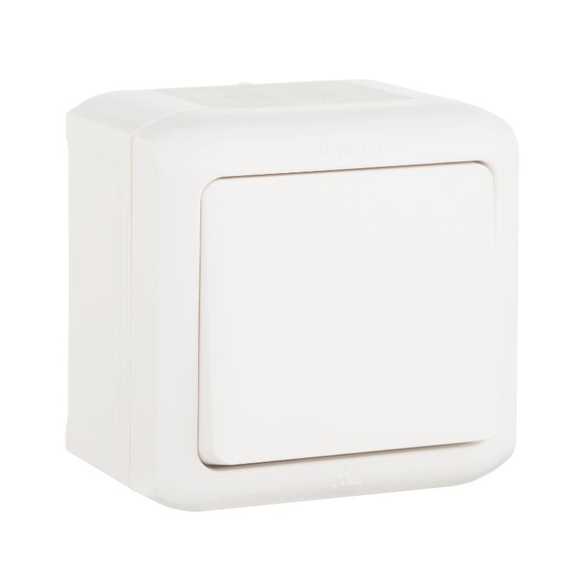 Quteo Белый Кнопка 1-клавишная IP44 6А | 782305 | Legrand — Legrand
