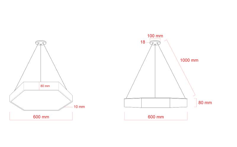 Светильник светодиодный Geometria Hexagon SPO-121-W-40K-038 38Вт 4000K 4000Лм IP40 600*600*80 белый подвесной ЛТ | Б0058876 | ЭРА — миниатюра 4