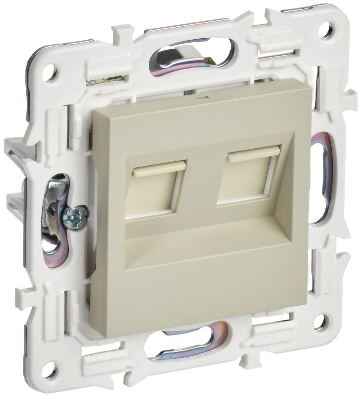 SKANDY Розетка компьютерная двойная RJ45 кат.5E SK-K03B бежевый | SK-K20-1-K10 | IEK — IEK (ИЭК)