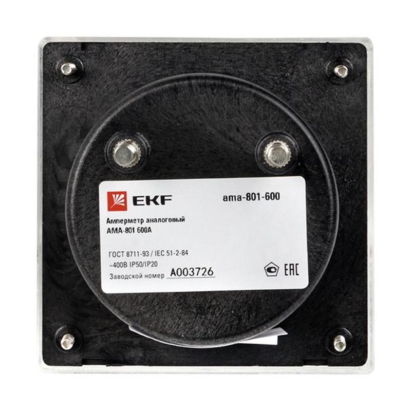 Амперметр AM-A801 аналоговый на панель 80х80 (круглый вырез) 600А трансформаторное подключение EKF PROxima | ama-801-600 | EKF — миниатюра 5