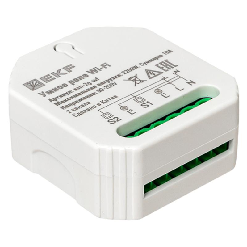 Умное реле в подрозетник 2-канальное Wi-Fi  Connect |ssh-2g-wf| EKF — миниатюра 7