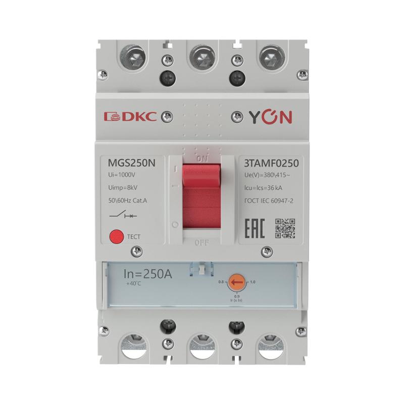 Авт. выкл. YON MGS250 3P 200-250A 36kA | MGS250N-3TAMF0250 | DKC — миниатюра 2