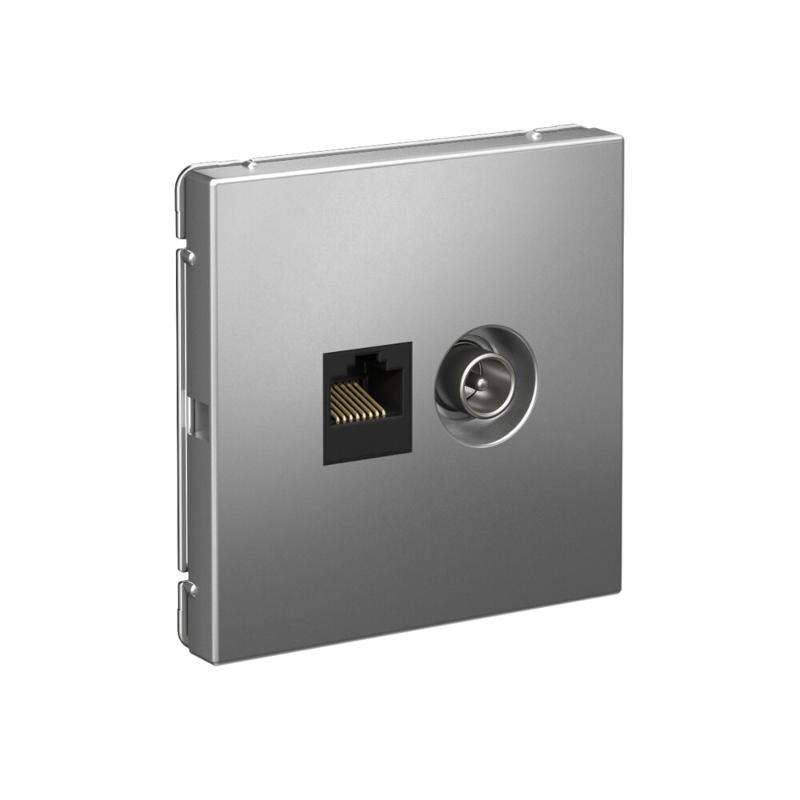 ArtGallery Сталь Розетка двойная TV + компьютерная RJ45, кат. 5Е | GAL000989 | SE — миниатюра 8