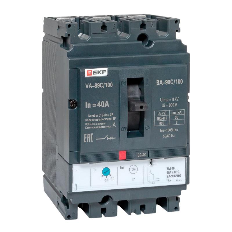 Выключатель автоматический ВА-99C (Compact NS) 100/40А 3P 36кА EKF PROxima | mccb99C-100-40 | EKF — EKF