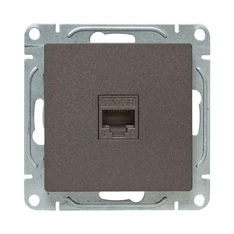 Механизм розетки RJ45 (cat5), мокко Эпика  |UP1-SOM-RJ45-5| EKF — миниатюра 4